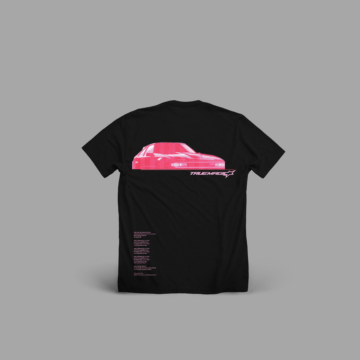 Pink Car Black T-shirt